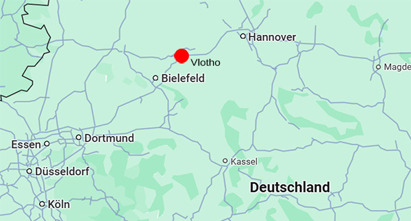 Karte, Wegbeschreibung Ing. Mike Schadler, Vlotho